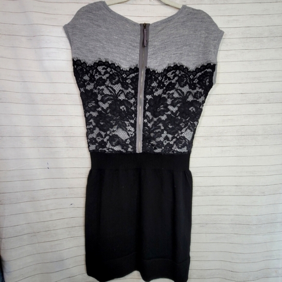 LOFT MERINO WOOL BLEND LACE DETAIL SWEATER DRESS, SZ XS - Picture 8 of 9